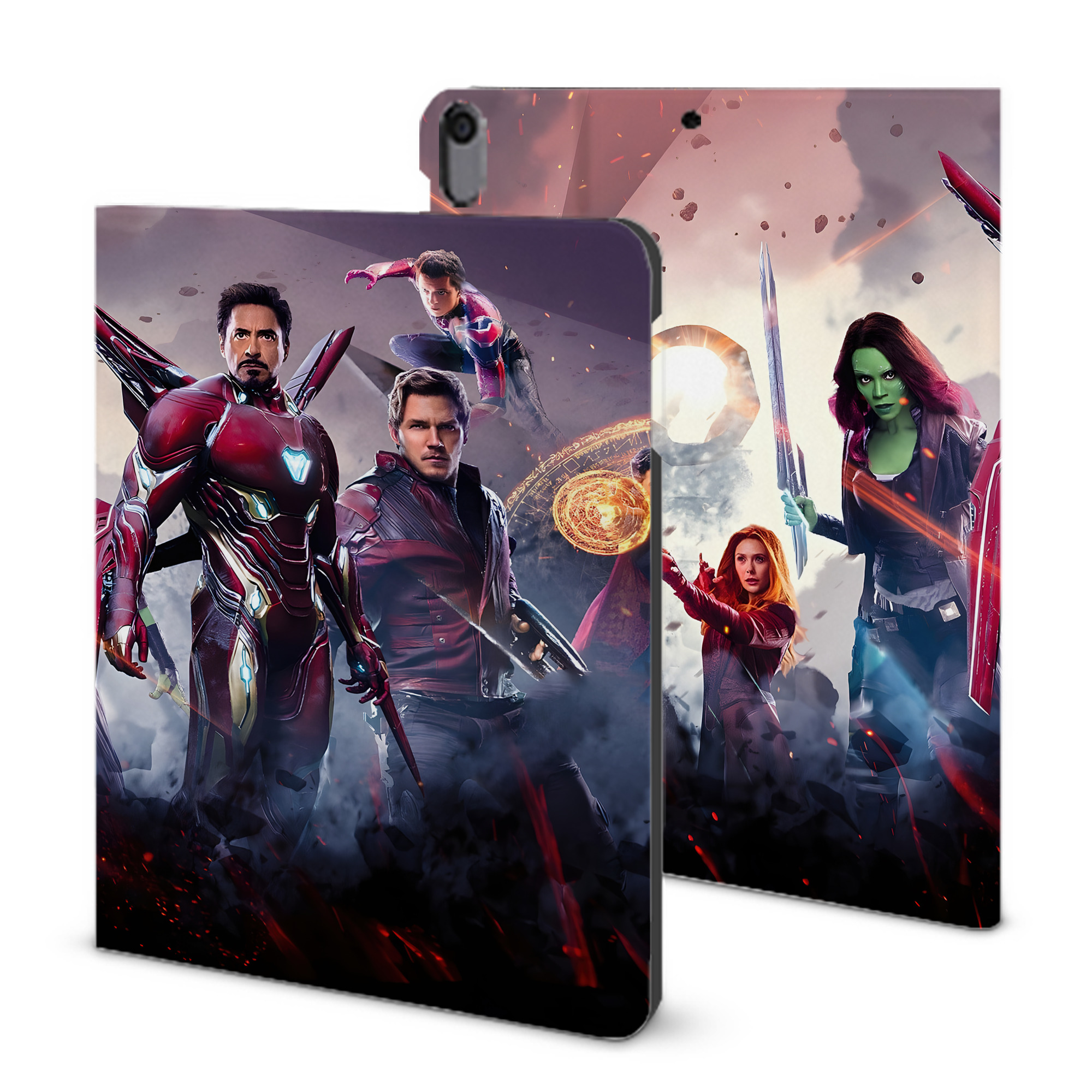 （画像用） アベンジャーズ The Avengers IPad ケース ブック型 PUレザー TPU 耐衝撃 軽量 薄型 ペン収納なし 全面保護 IPad 各モデル対応